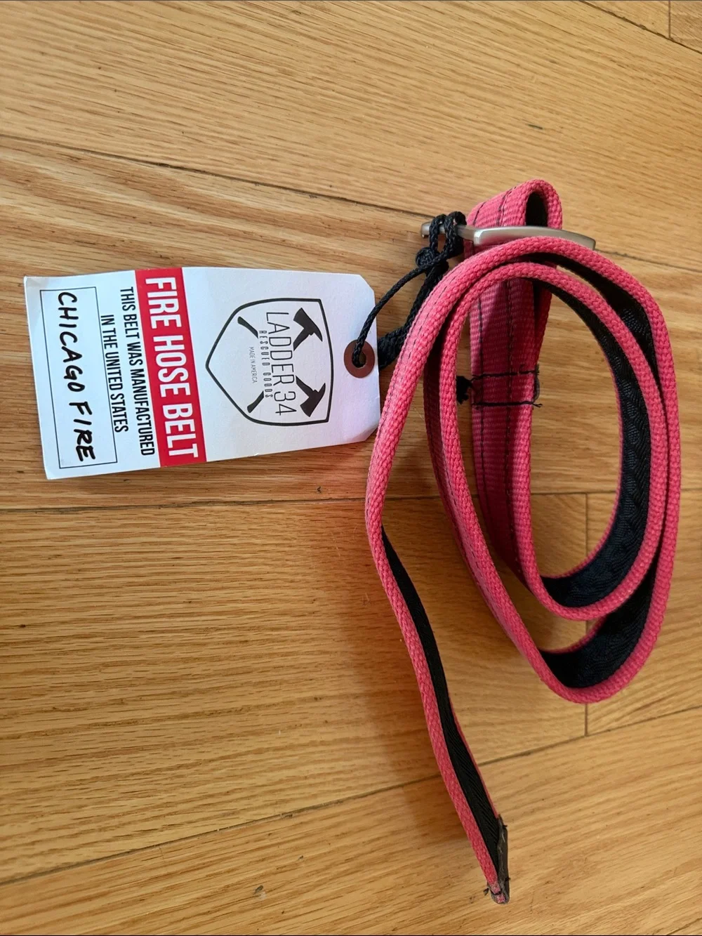 Ladder 34 Red Fire Hose Belt - Chicago Fire Department
